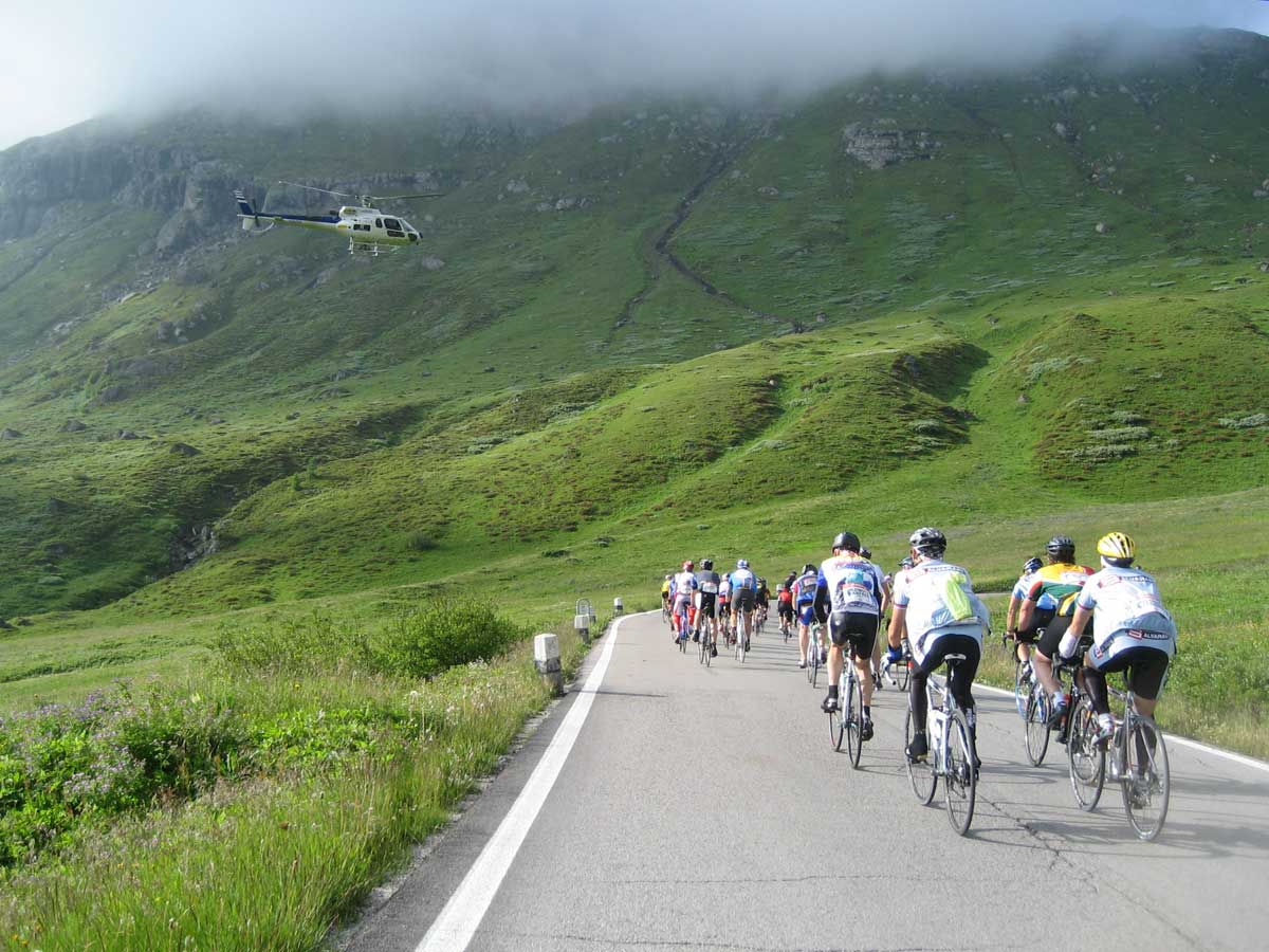 Stúpanie na passo Pordoi